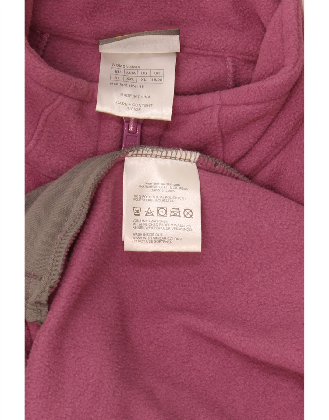 Jack Wolfskin Damen Liner Fleecejacke UK 18/20 XL Rosa Polyester