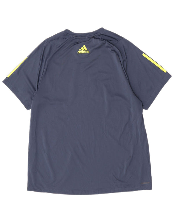 Adidas Herren-T-Shirt mit regulärer Grafik, groß, Marineblau, Farbblock