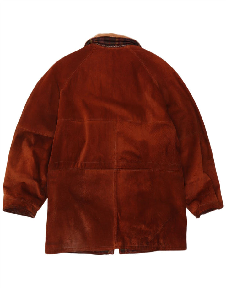 Vintage Herren Wildlederjacke IT 54 2XL Braunes Leder