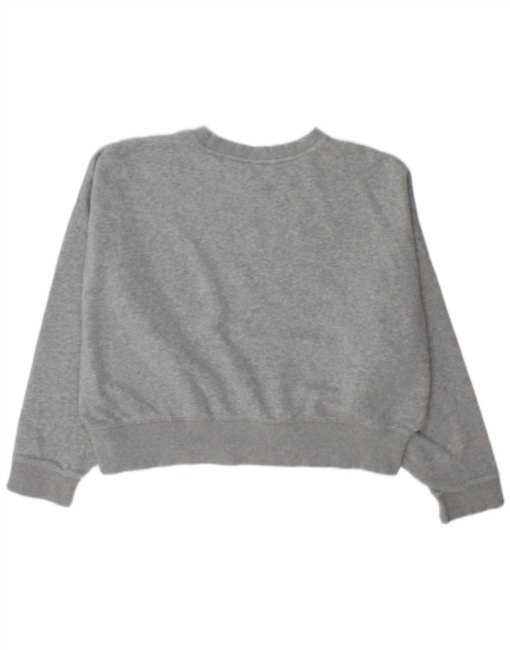 Adidas übergroßer Damen-Sweatshirt-Pullover, UK 14, große graue Baumwolle