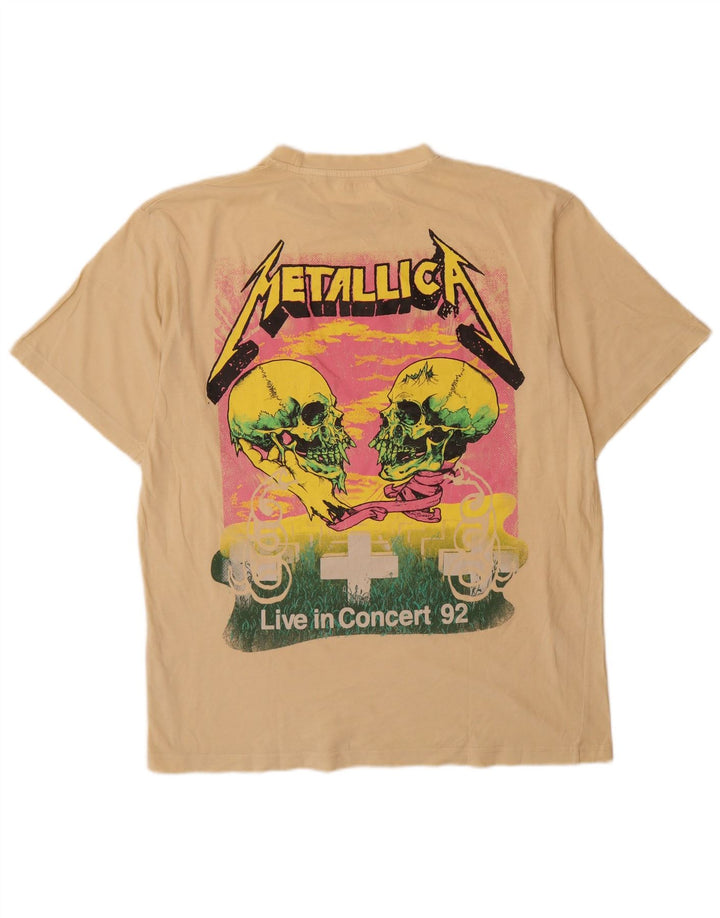 Pull & Bear Herren Metallica Graphic T-Shirt-Oberteil aus mittelgelber Baumwolle
