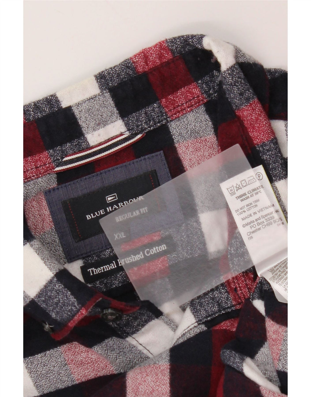Marks & Spencer Herren Blue Harbor Regular Fit Flanellhemd 2XL Rot kariert