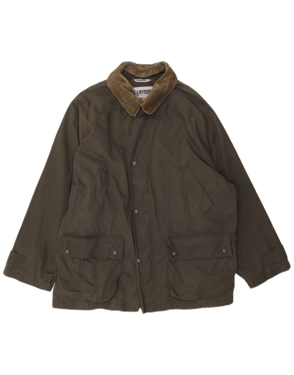 Sea Barrier Herrenjacke aus gewachster Baumwolle, UK 42, XL, Khaki, Baumwolle