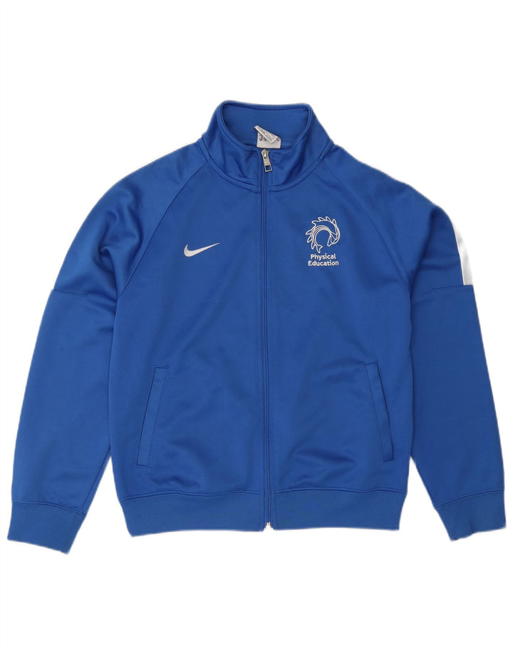 Nike Jungen-Trainingsanzugoberteil mit Grafik, 12–13 Jahre, Größe L, Blau, Farbblock