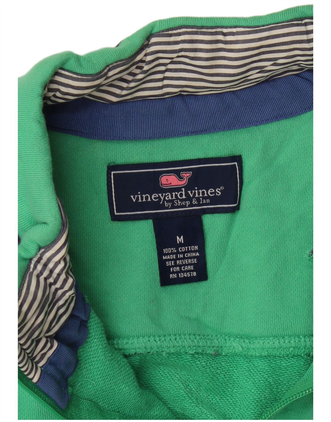 Vineyard Vines Herren-Sweatshirt mit Reißverschluss am Hals, Mittelgrün, Farbblock
