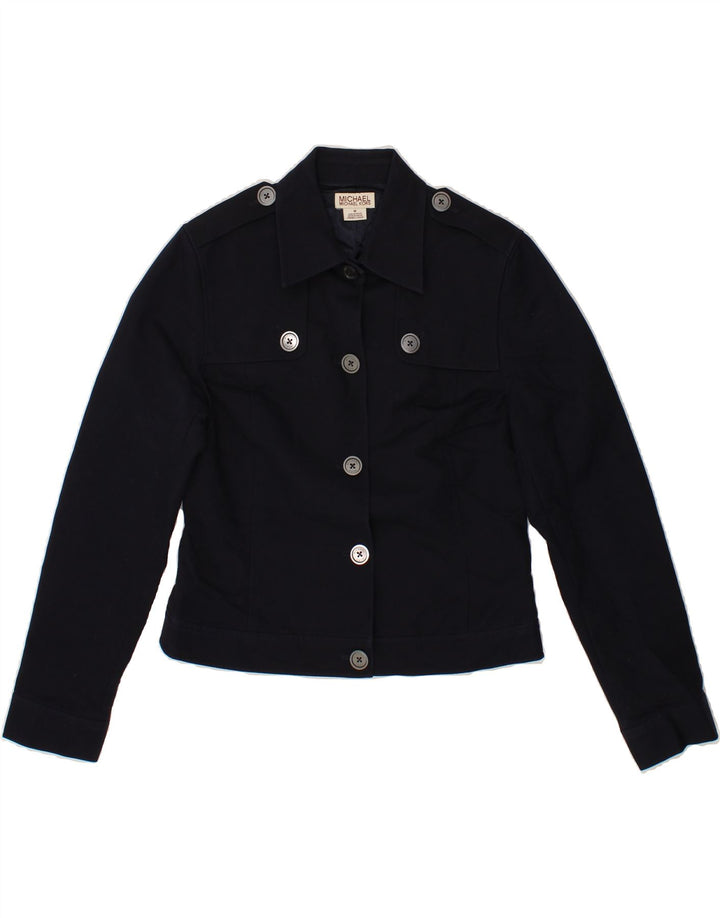 MICHAEL KORS Womens Military Jacket UK 12 Medium Navy Blue Cotton Vintage Michael Kors and Second-Hand Michael Kors from Messina Hembry 