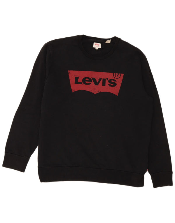 Levi's Herren-Sweatshirt mit Grafik, groß, aus schwarzer Baumwolle