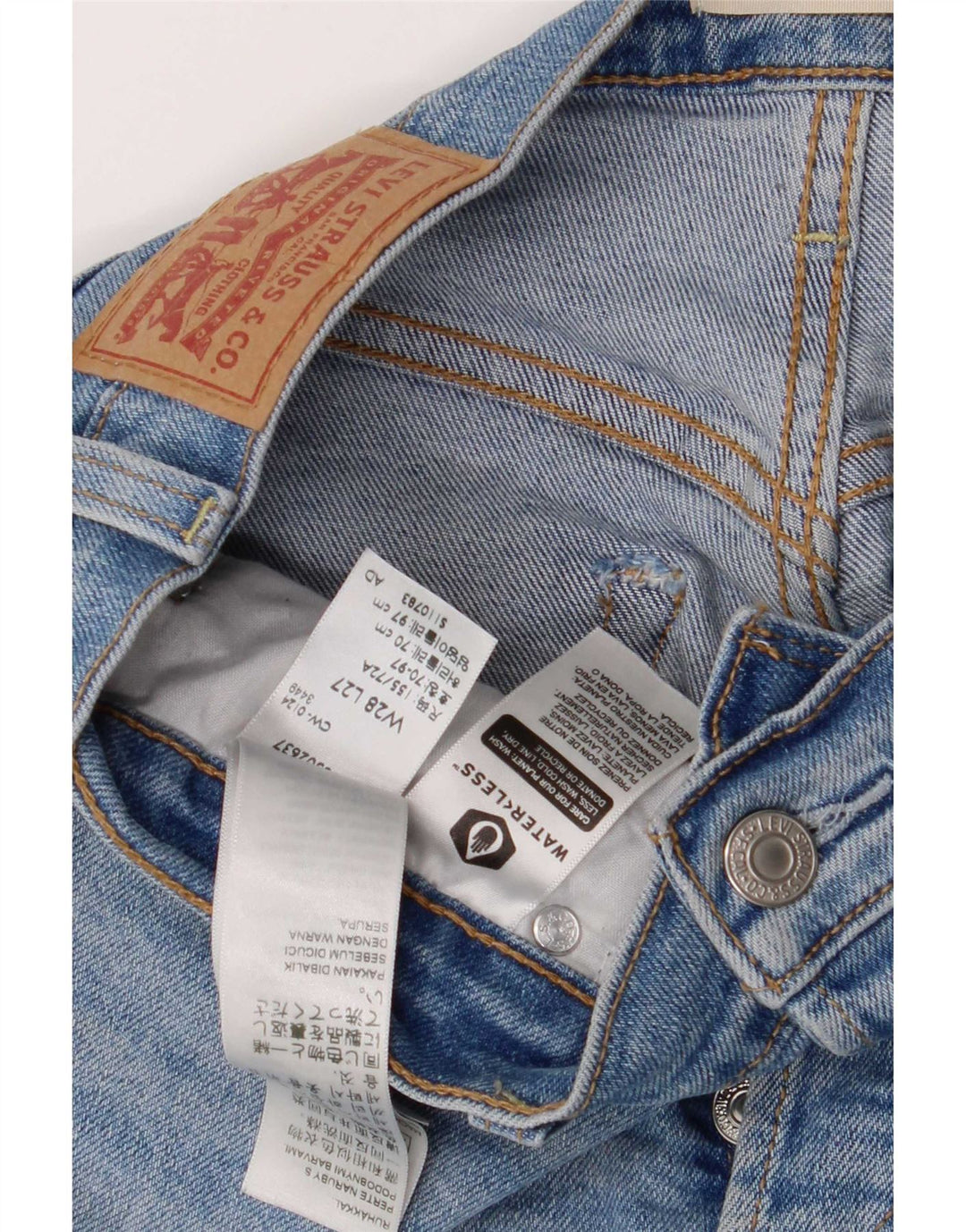 Levi's Herren Ribcage Straight Jeans W28 L27 Blaue Baumwolle