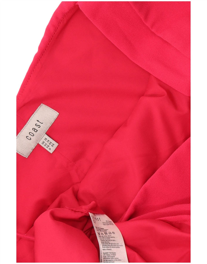 Coast Damen Ärmelloses asymmetrisches Kleid UK 18 XL Rosa Polyester