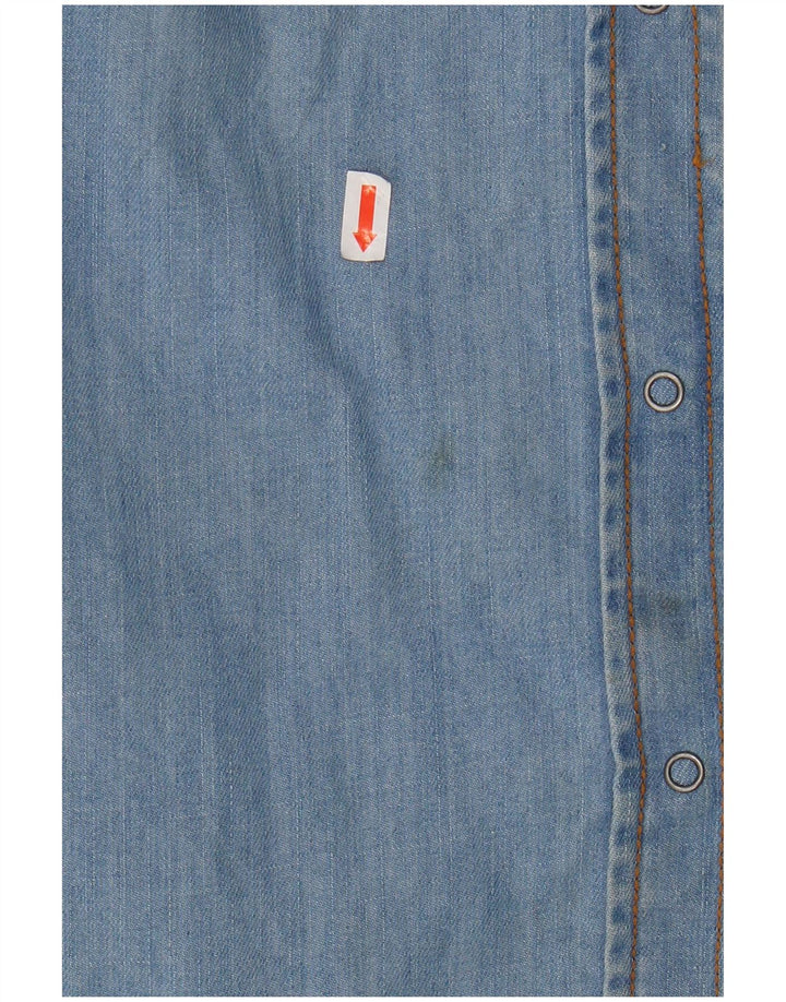 BENETTON Womens Denim Shirt UK 14 Medium Blue Cotton