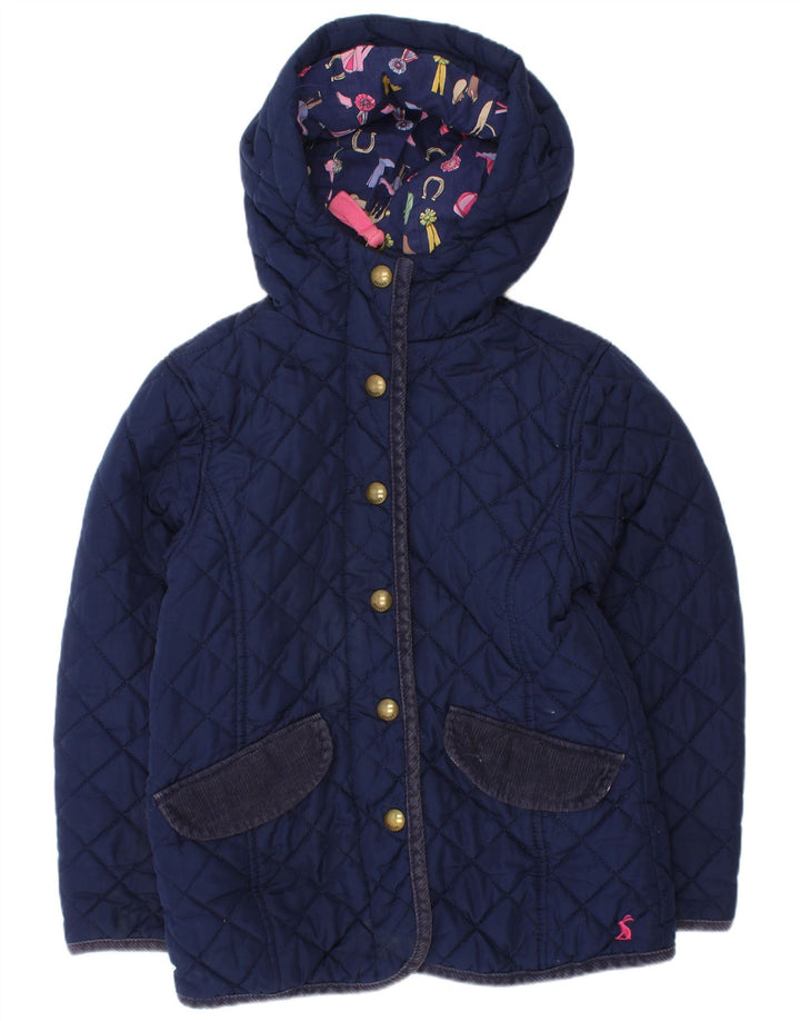 Joules Mädchen-Steppjacke mit Kapuze, 5–6 Jahre, marineblaues Polyester