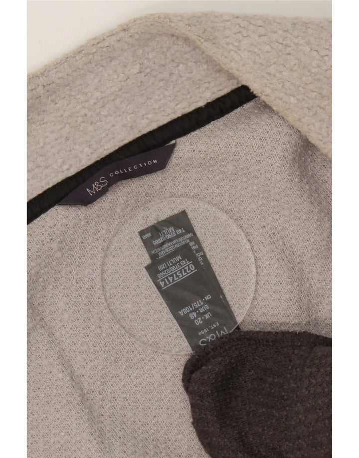 Marks & Spencer Offener Damenmantel UK 20 2XL Graues Colourblock-Polyester