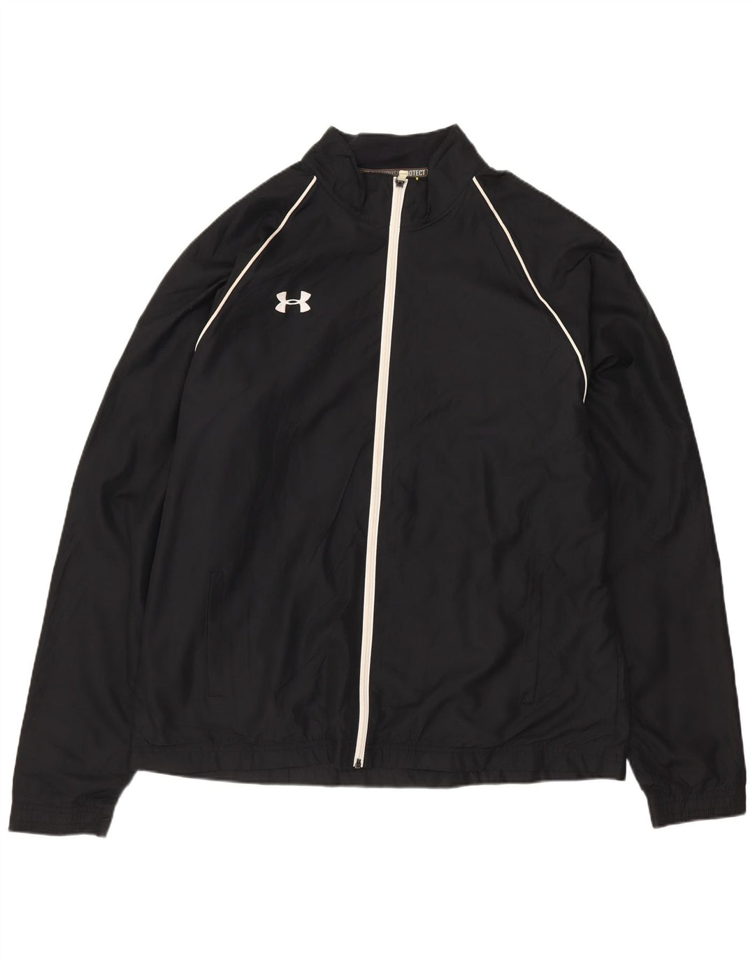 UNDER ARMOUR Herren-Trainingsanzug-Top-Jacke, großes schwarzes Polyester