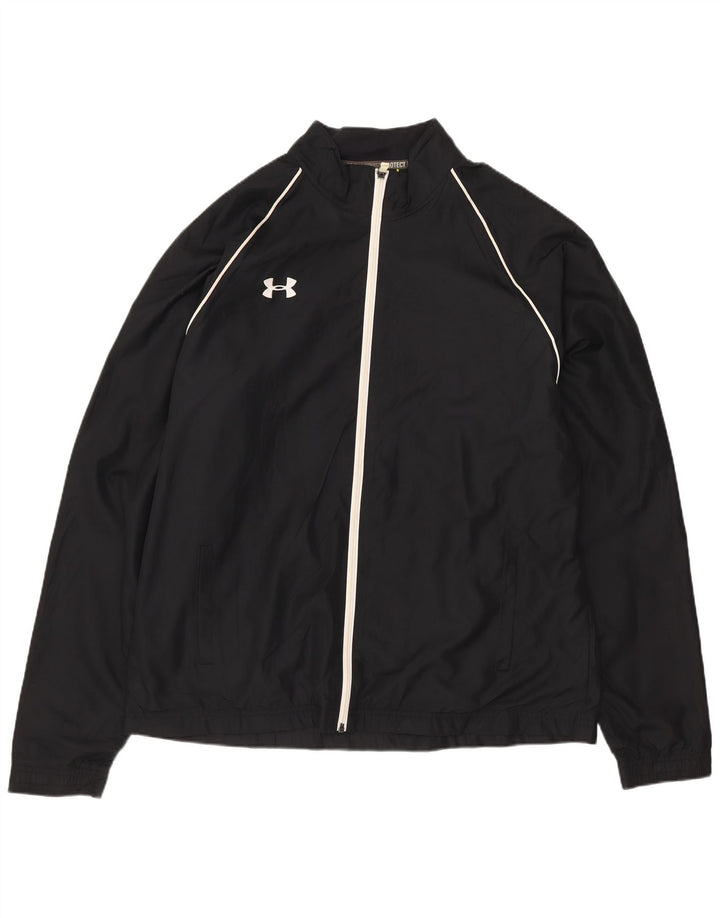UNDER ARMOUR Herren-Trainingsanzug-Top-Jacke, großes schwarzes Polyester