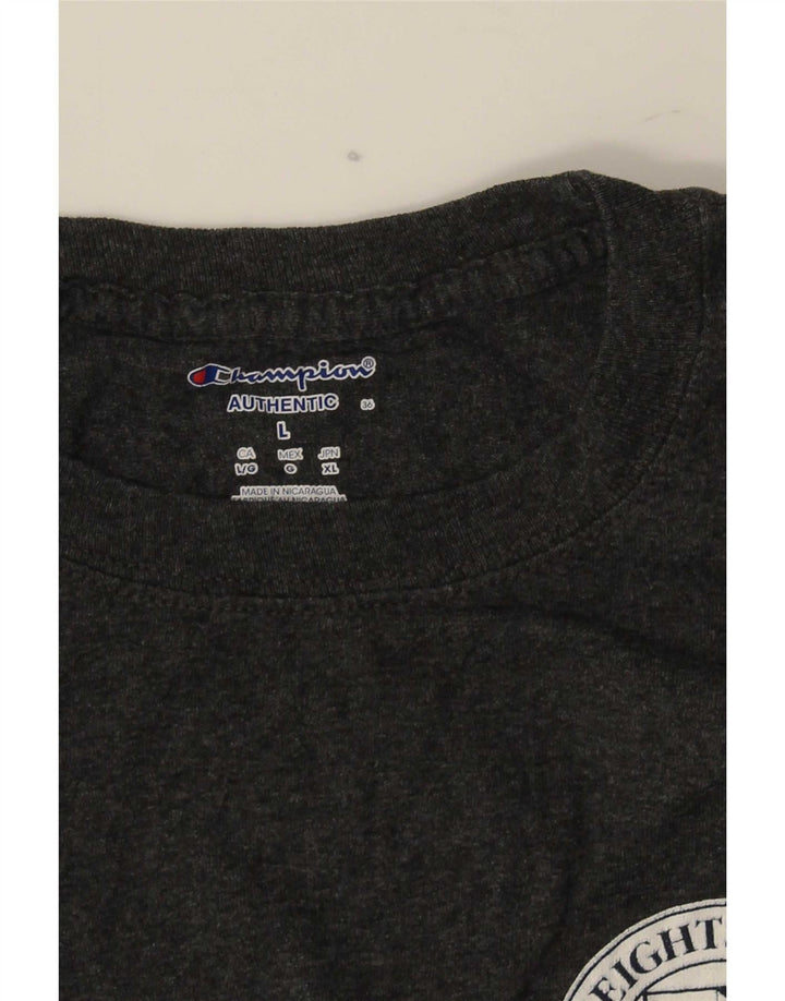 Champion Herren Siena Heights University Graphic Top Langarm Large Grau
