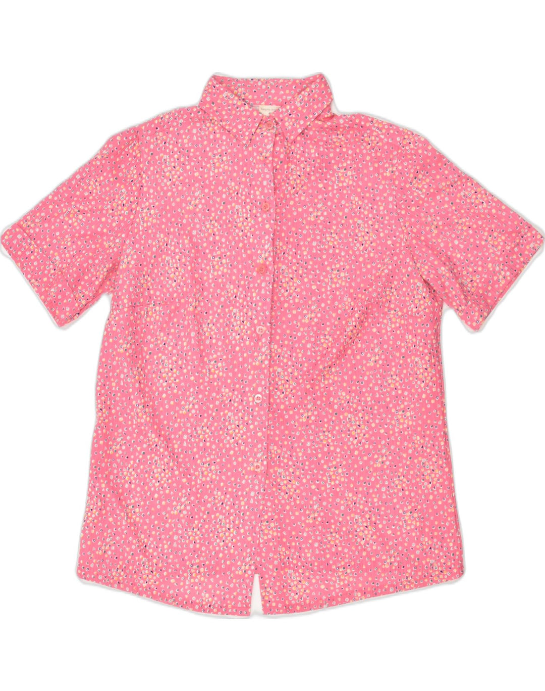 VINTAGE Womens Short Sleeve Shirt IT 46 Large Pink Spotted Polyester | Vintage Vintage | Thrift | Second-Hand Vintage | Used Clothing | Messina Hembry 