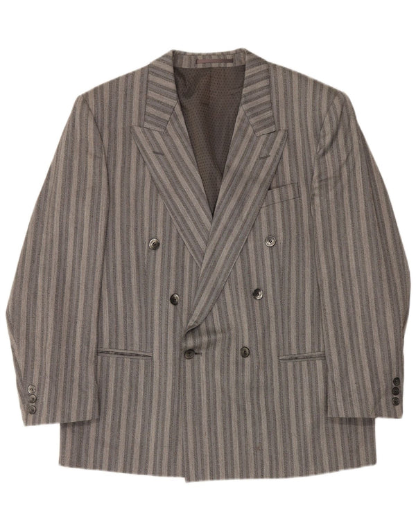 Licona Herren-Blazer, zweireihig, Gr. 40, groß, grau gestreift, Trevira