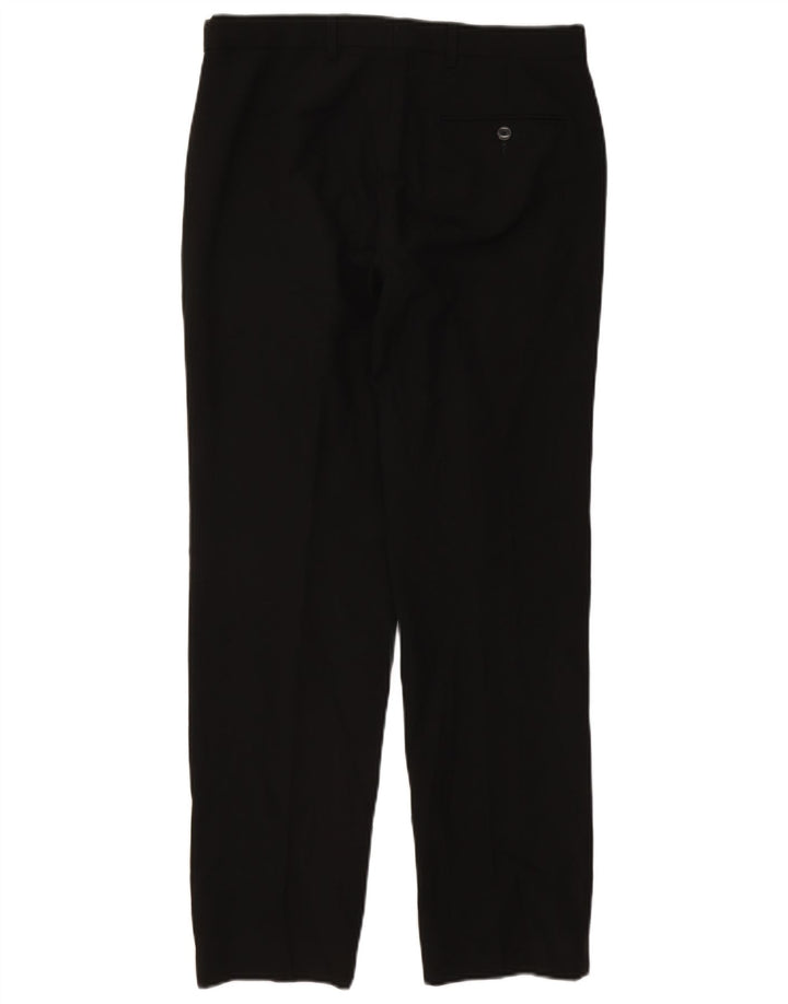 Gerade Herren-Anzughose von Marks & Spencer, W32, L31, schwarzes Polyester