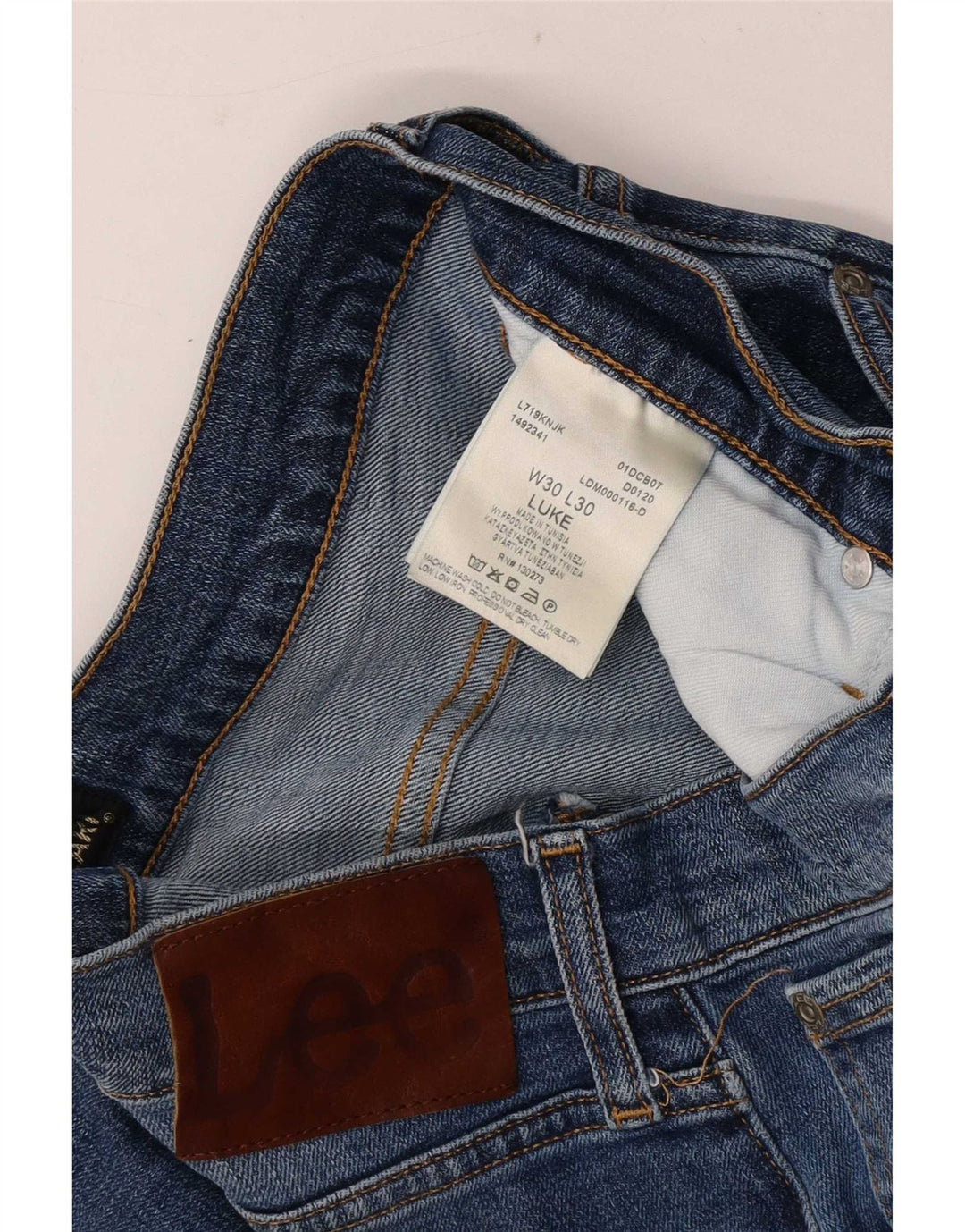 Lee Herren Luke Slim Jeans W30 L30 Blaue Baumwolle