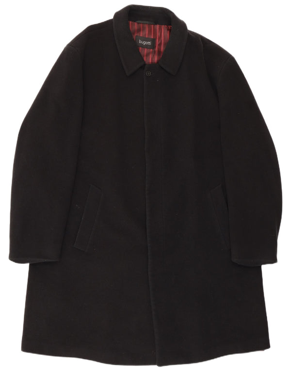 Bugatti Herrenmantel IT 48 4XL Schwarze Wolle