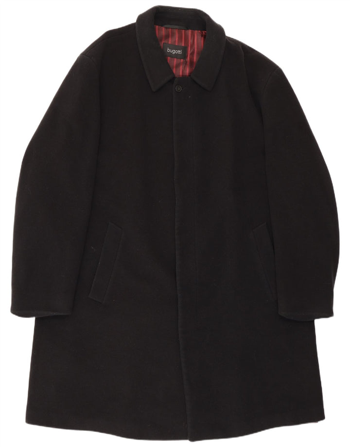 Bugatti Herrenmantel IT 48 4XL Schwarze Wolle
