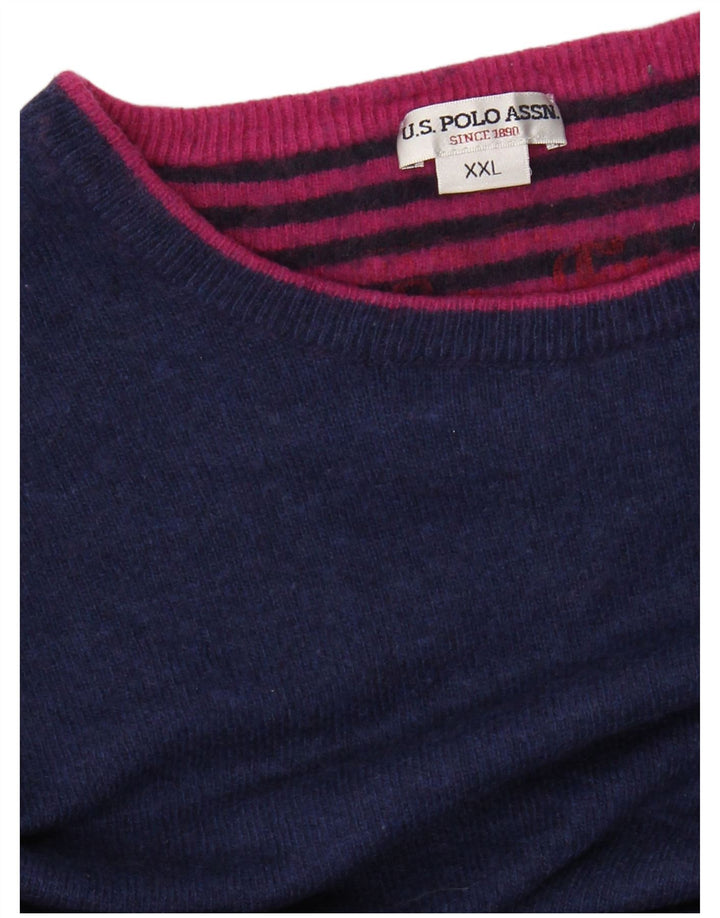 US POLO ASSN. Damen-Pullover mit Rundhalsausschnitt, UK 20 2XL, Marineblau