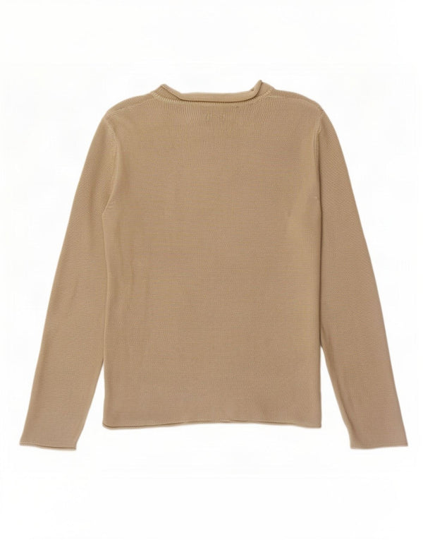 Armani Jeans Herren-Pullover mit Rundhalsausschnitt, Größe S, beige, Baumwolle