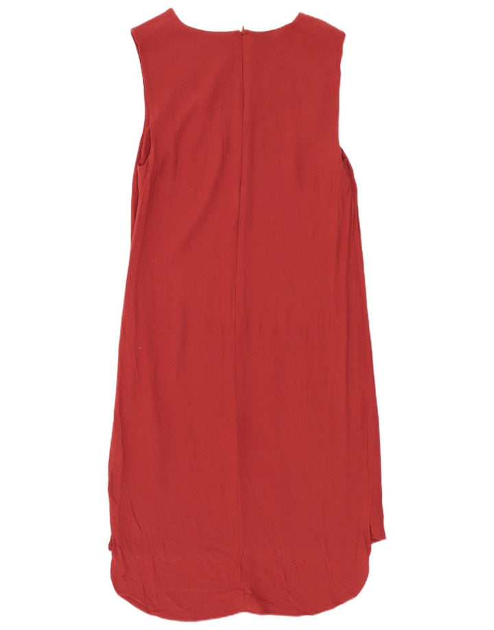 Marks & Spencer Damen ärmelloses Etuikleid UK 10 Small Rote Viskose