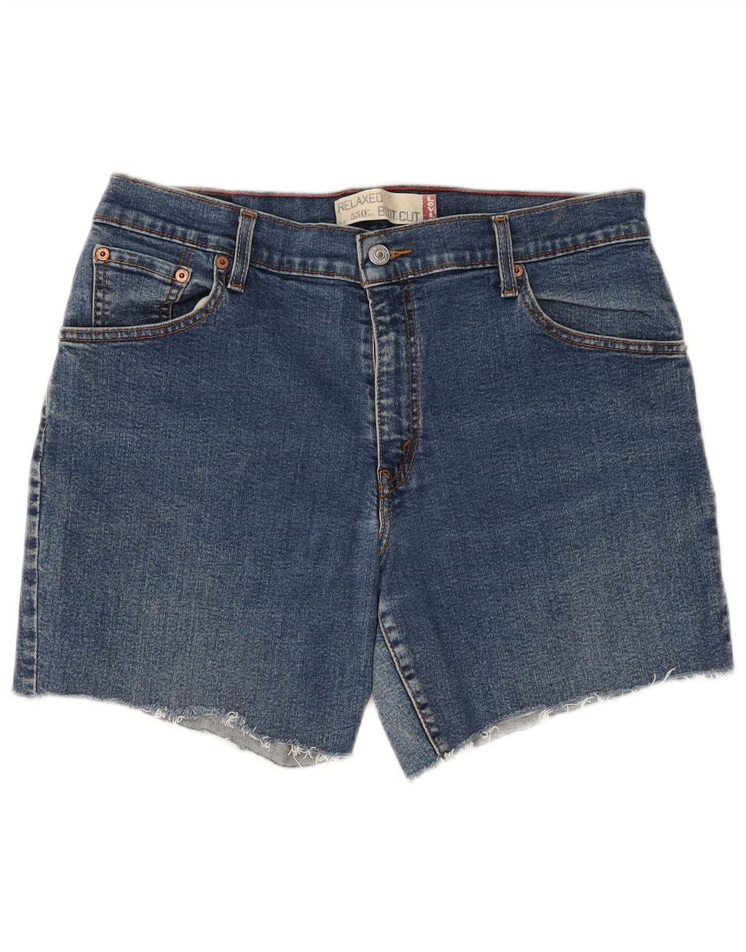 LEVI'S Damen 550 Relaxed Fit Denim Shorts US 14 XL W32 Blaue Baumwolle