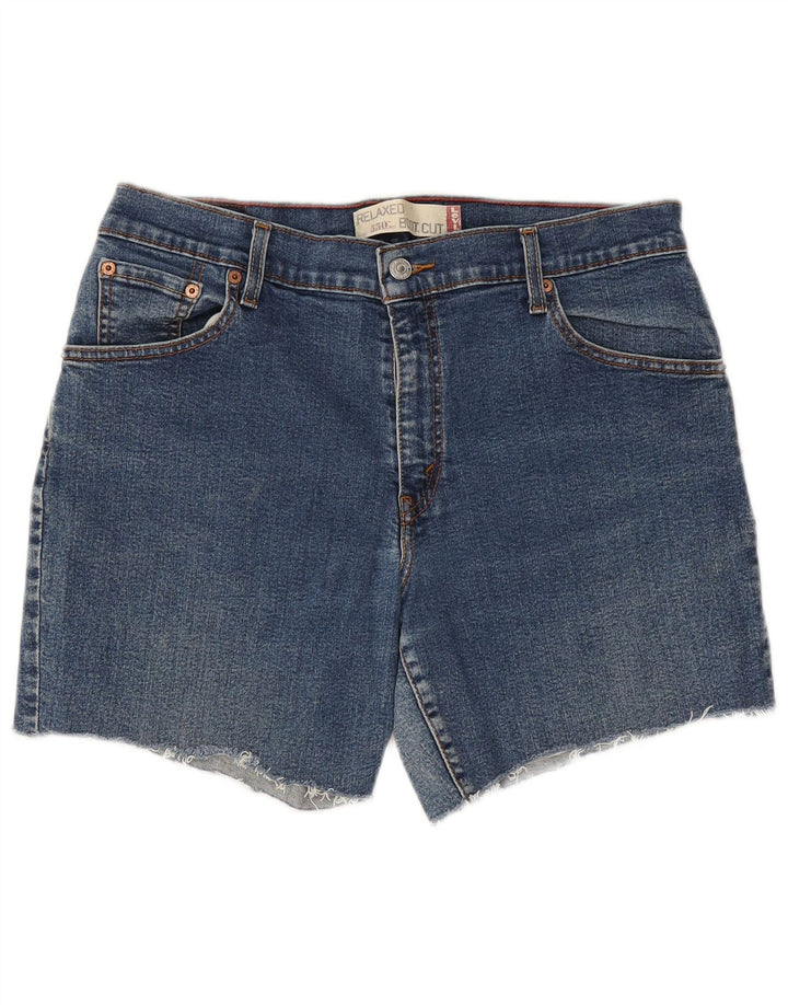 LEVI'S Damen 550 Relaxed Fit Denim Shorts US 14 XL W32 Blaue Baumwolle