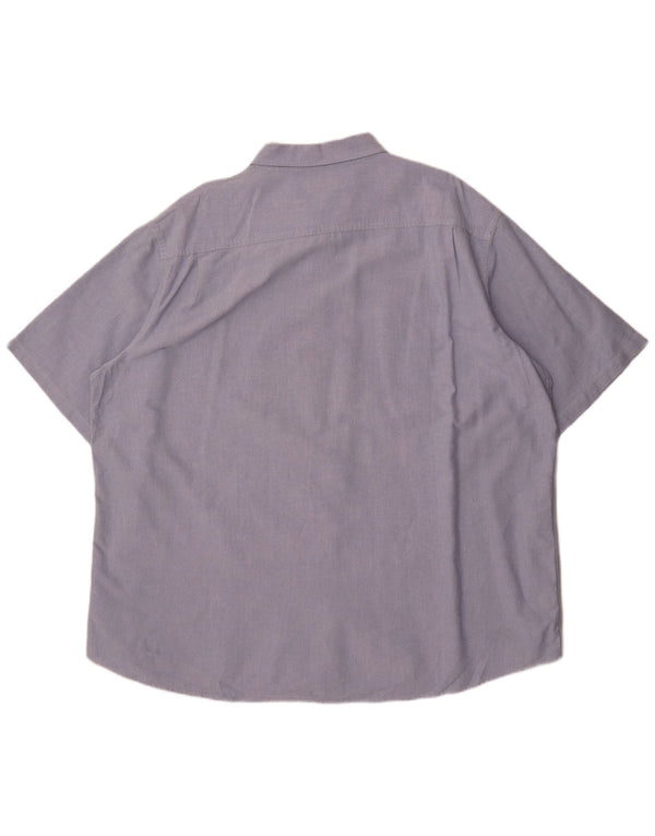 Marks & Spencer Herren Kurzarmhemd 2XL Blau Baumwolle