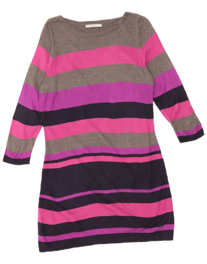 Marks & Spencer Damen Pulloverkleid UK 12 Medium Mehrfarbig gestreift