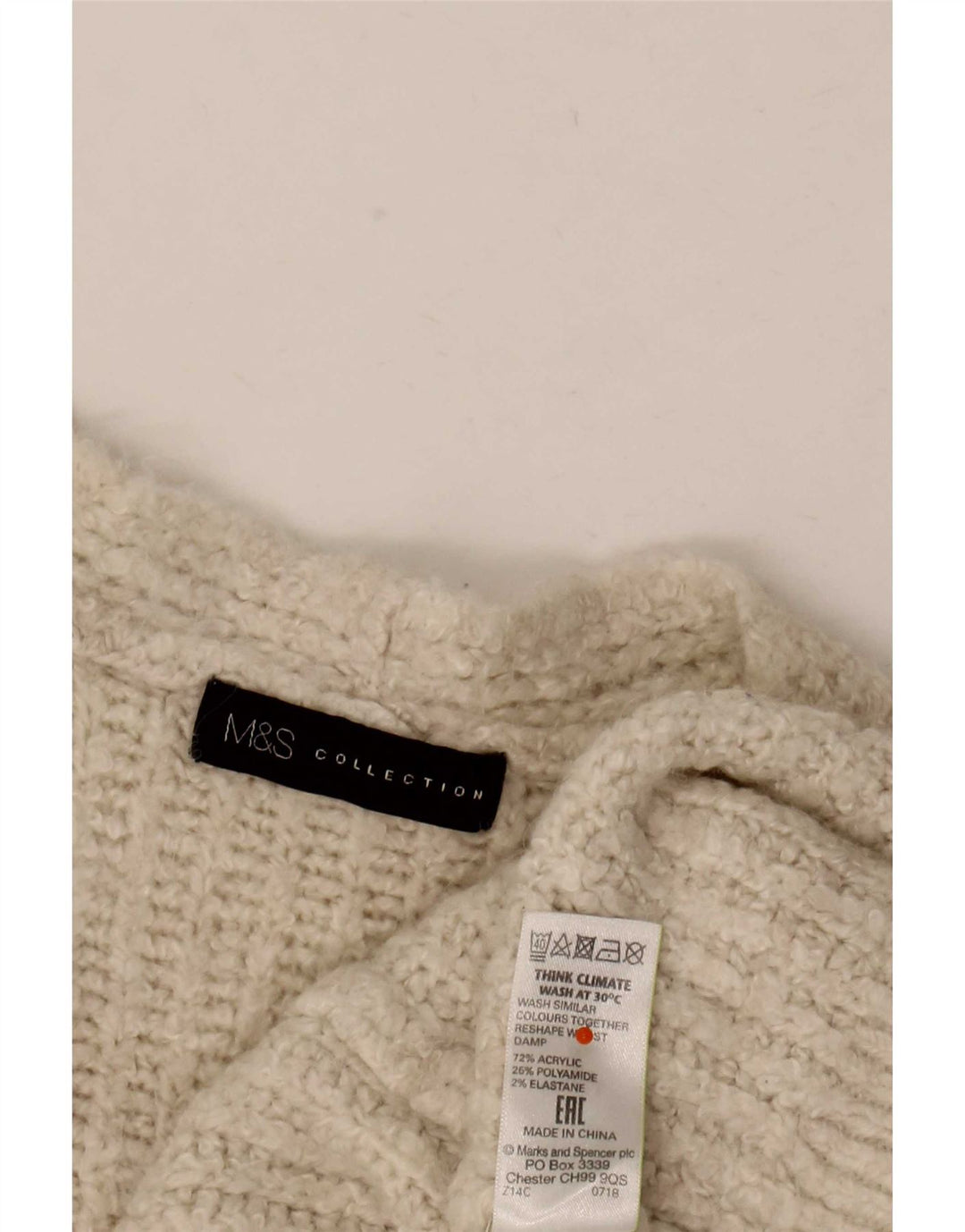 Marks & Spencer Damen Longline Open Cardigan Pullover UK 10 Small Beige