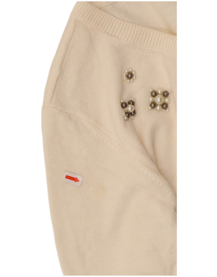 MARKS & SPENCER Damen-Pullover mit U-Boot-Ausschnitt, UK-Gr. 14, Größe L, gebrochenes Weiß