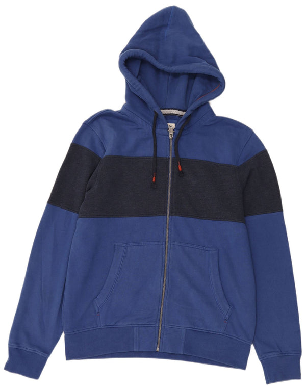 Fat Face Mens Zip Hoodie Sweater Large Blue Colourblock Cotton