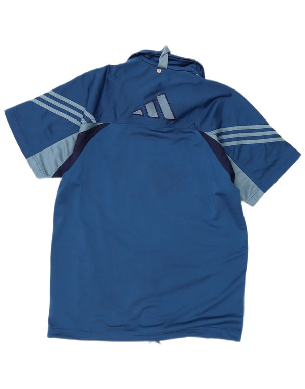 Adidas Jungen Grafik-Trainingsanzug-Top-Jacke, 15–16 Jahre, blaues Farbblockdesign