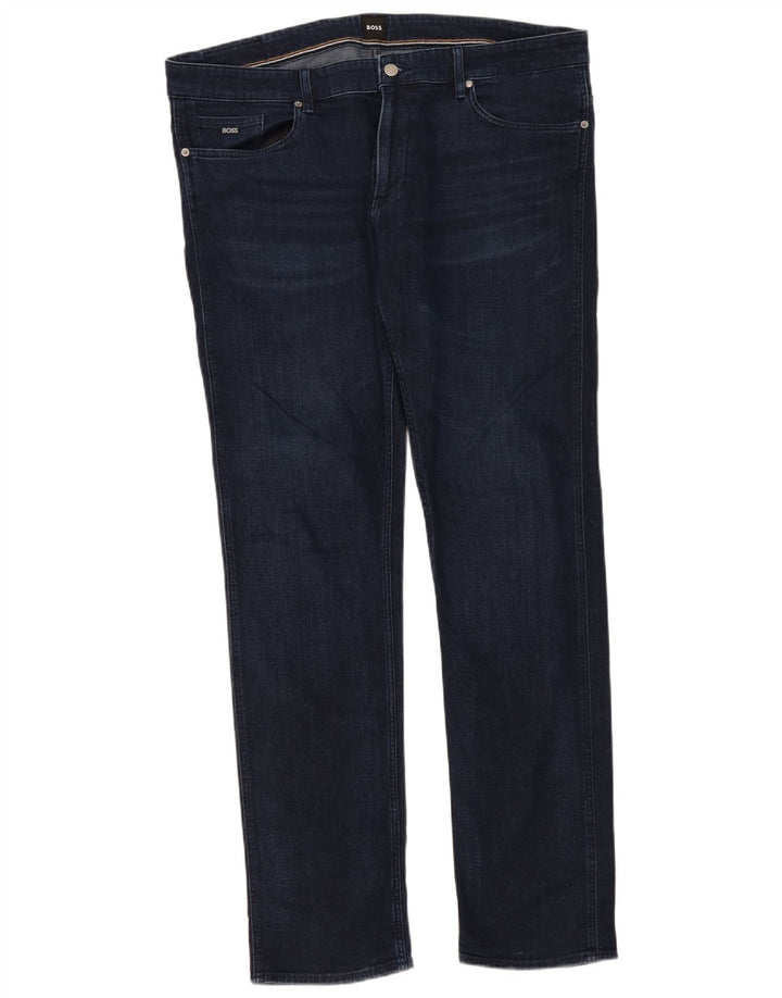 Hugo Boss Herren Slim Jeans W38 L34 Marineblaue Baumwolle