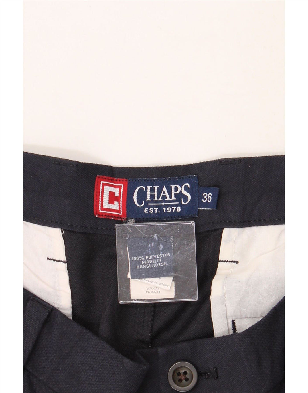 CHAPS Mens Chino Shorts W36 Large  Navy Blue Polyester Vintage Chaps and Second-Hand Chaps from Messina Hembry 