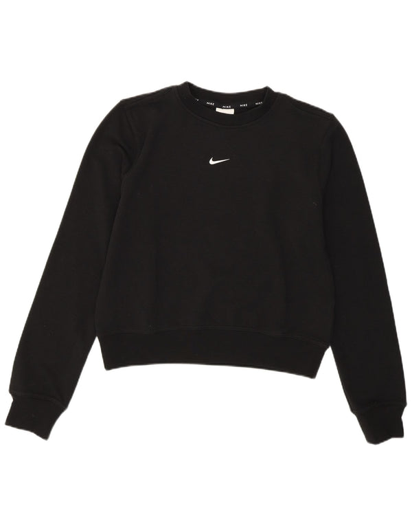 NIKE Damen Sweatshirt Pullover UK 6 XS Schwarz Polyester