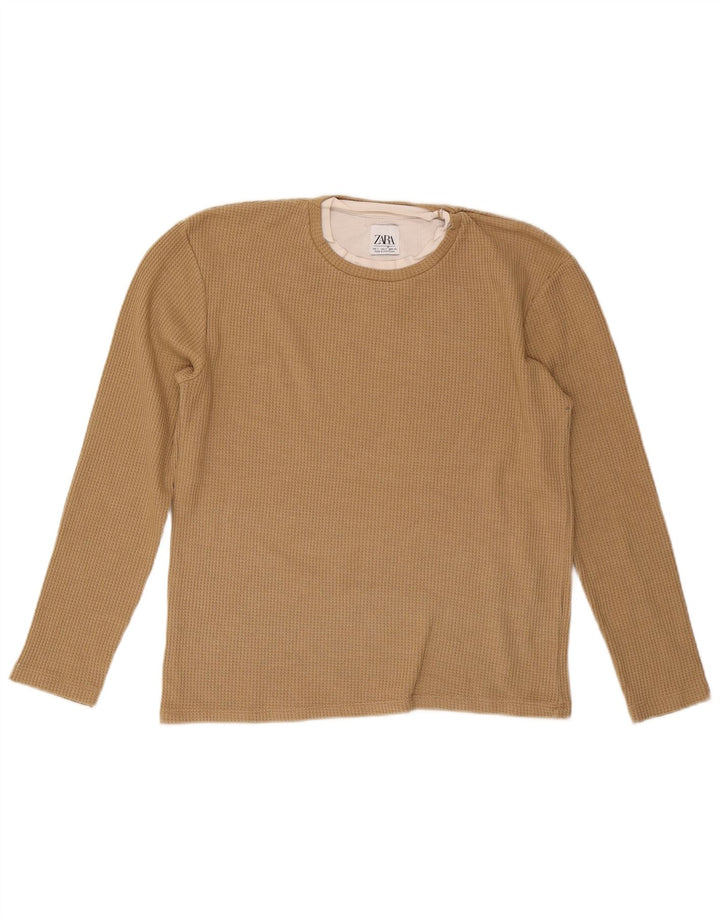 Zara Herren Top Langarm Small Beige