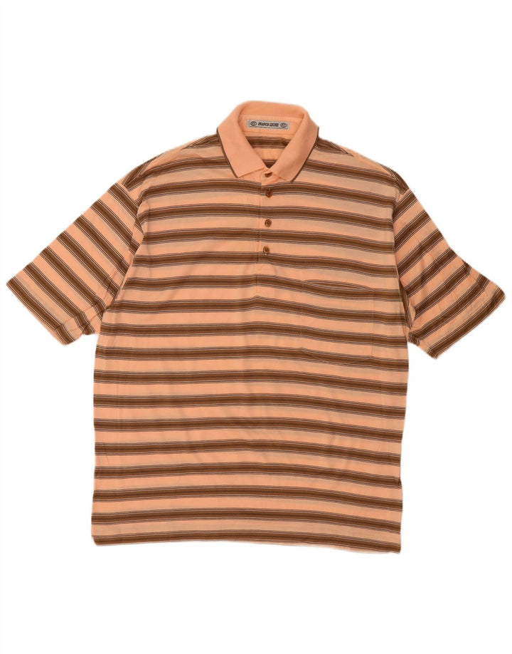 Franco Ziche Herren-Poloshirt, groß, beige gestreift
