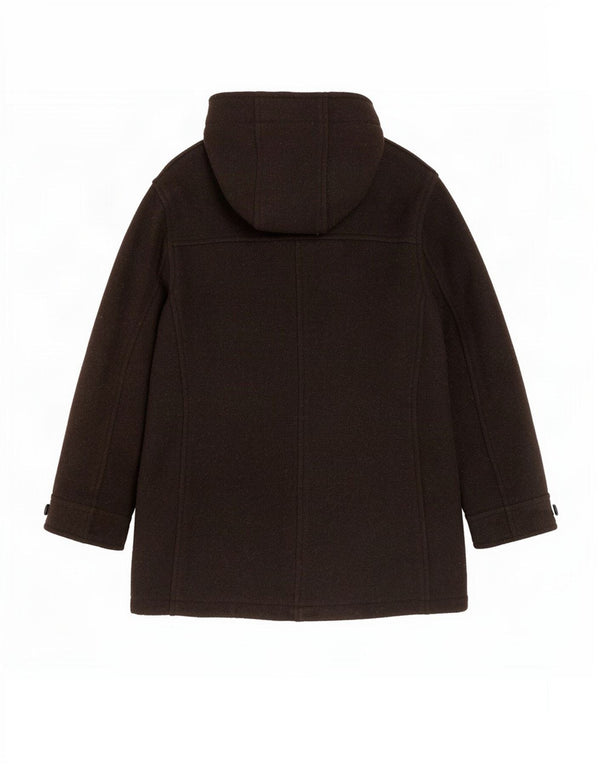 Butler & Webb Herren-Dufflecoat mit Kapuze, UK 42, XL, braune Wolle