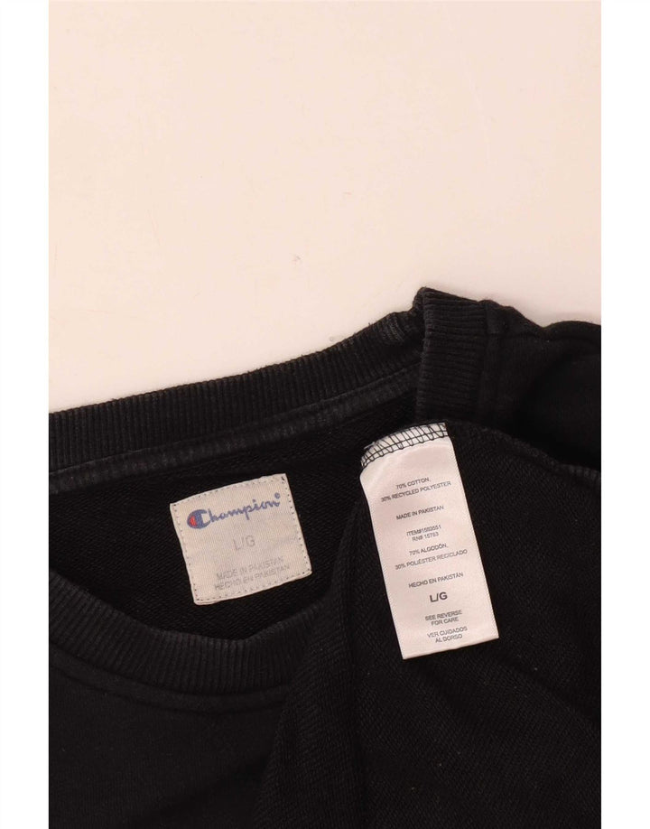 Champion Herren-Sweatshirt-Pullover, groß, schwarze Baumwolle