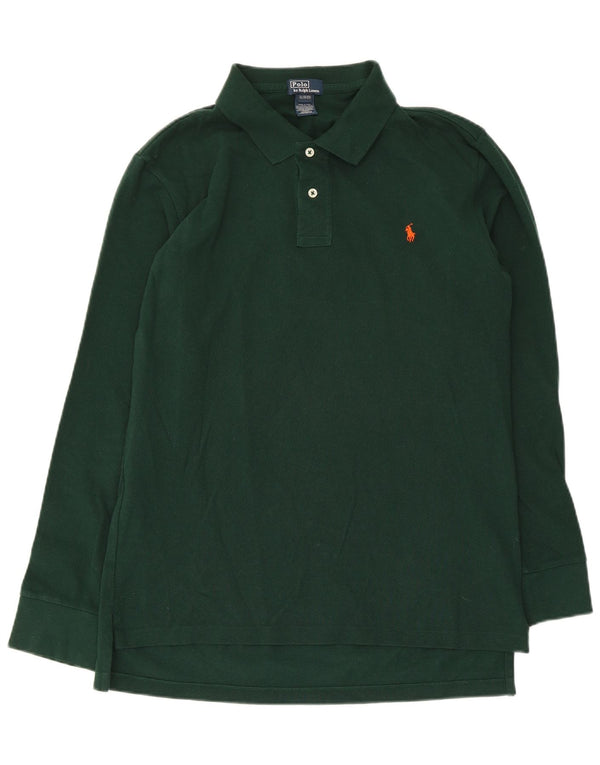 Polo Ralph Lauren Langarmhemd für Jungen, 15–16 Jahre, XL, grüne Baumwolle