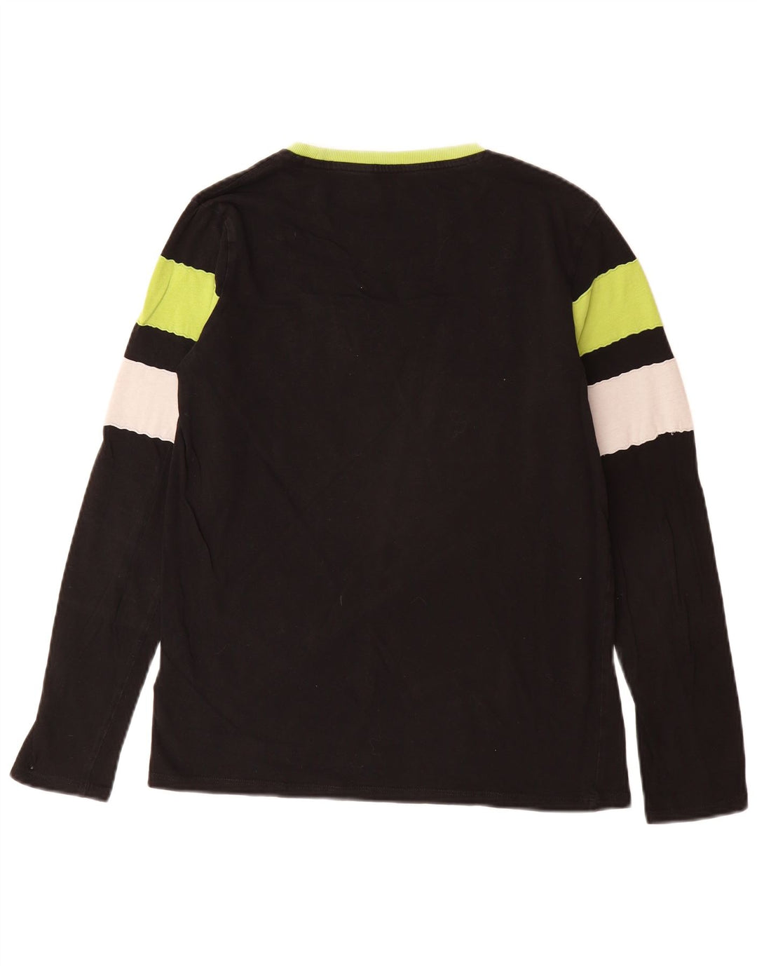 GUESS Jungen Grafik-Top, langärmelig, 15–16 Jahre, schwarz gestreift, Baumwolle