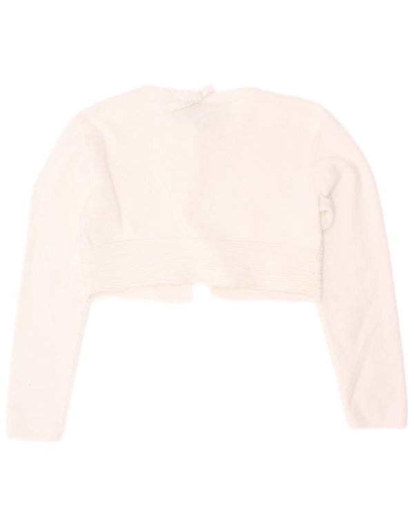Armani Junior Mädchen Crop Cardigan Pullover 4-5 Jahre Weiß
