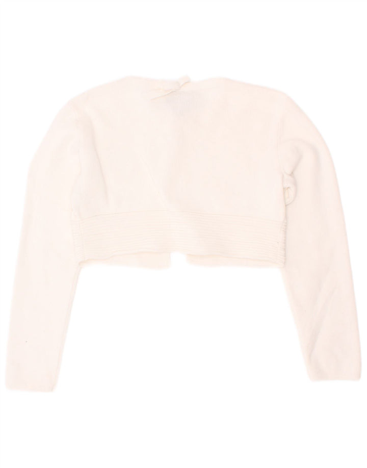 Armani Junior Mädchen Crop Cardigan Pullover 4-5 Jahre Weiß