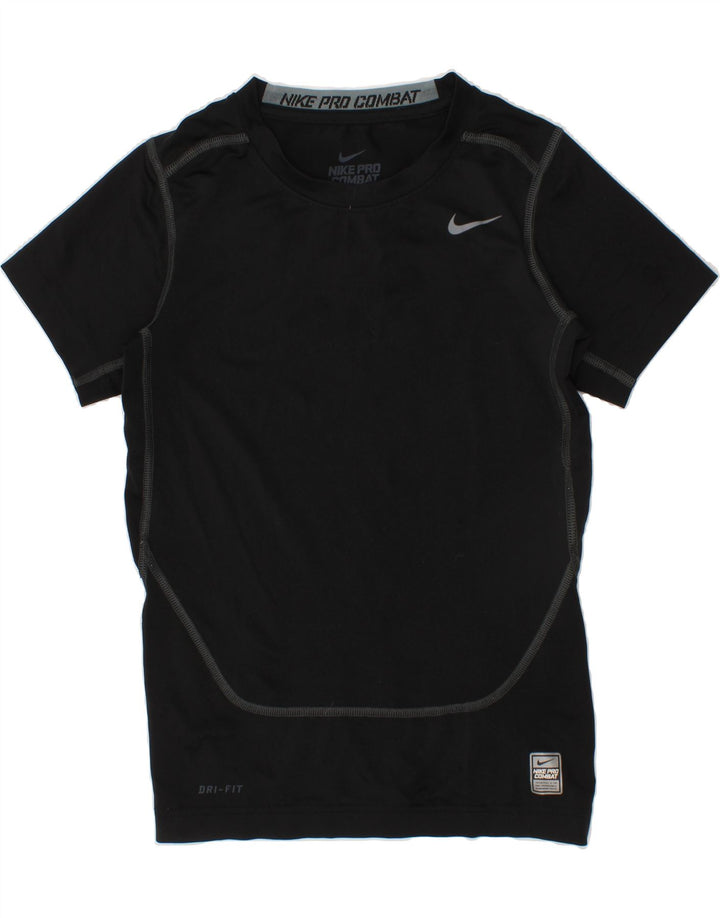 NIKE Boys Dri Fit T-Shirt Top 10-11 Years Medium Black Polyester Vintage Nike and Second-Hand Nike from Messina Hembry 