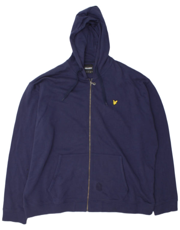 Lyle & Scott Herren-Kapuzenpullover mit Reißverschluss, 4XL, Marineblau, Baumwolle