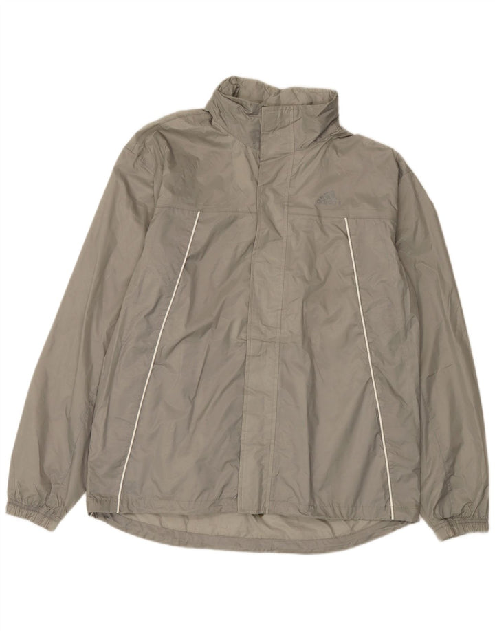 Adidas Herren Regenjacke UK 38 Mittelgraues Nylon